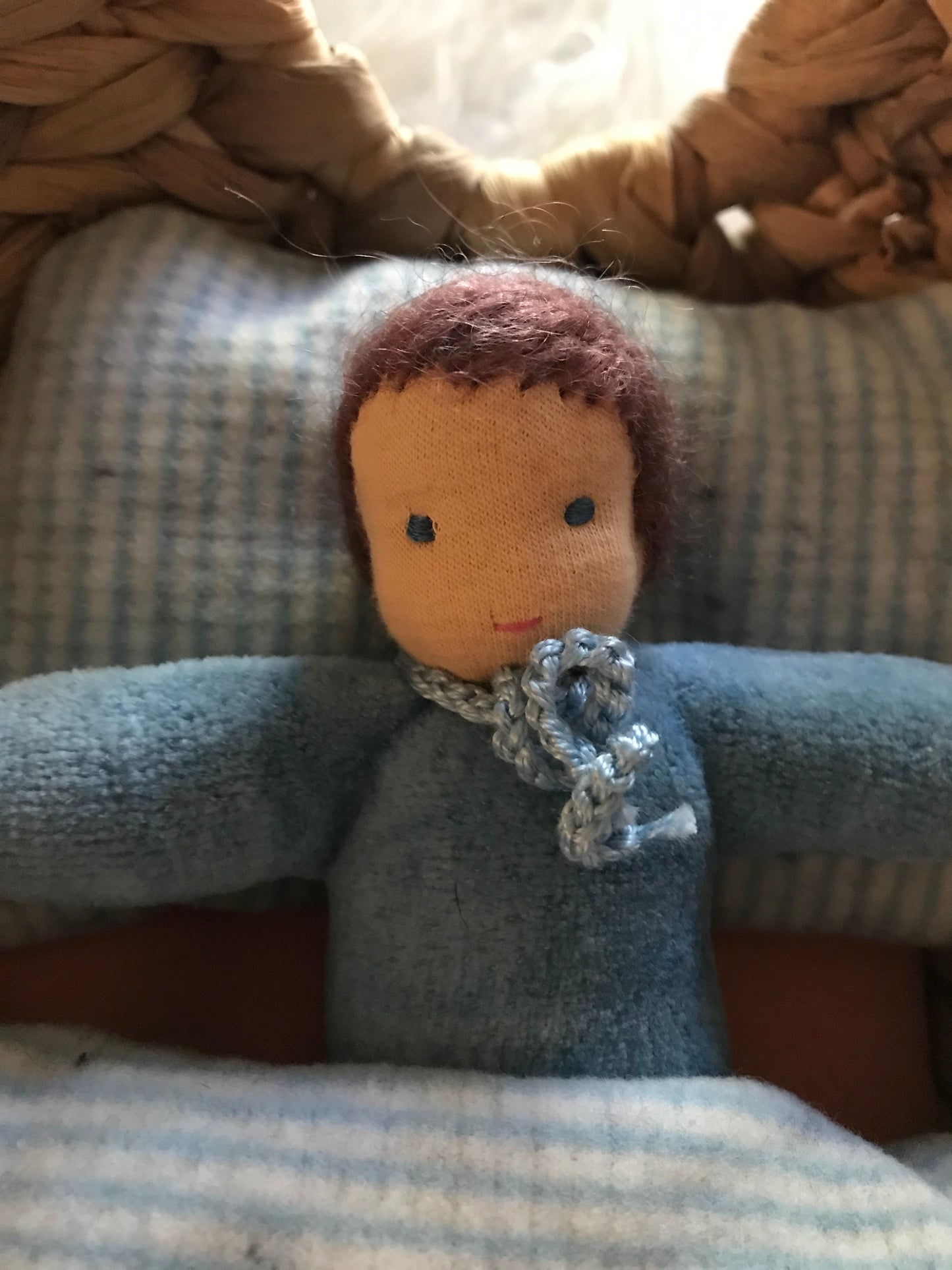 Palm Leave Basket with Doll