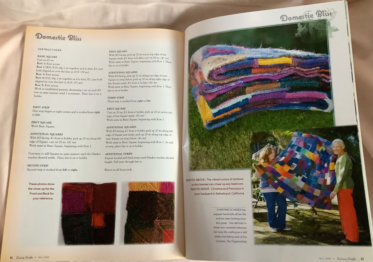 Living Crafts Magazine Fall 2009 with Instructions for the Crazy Blanket