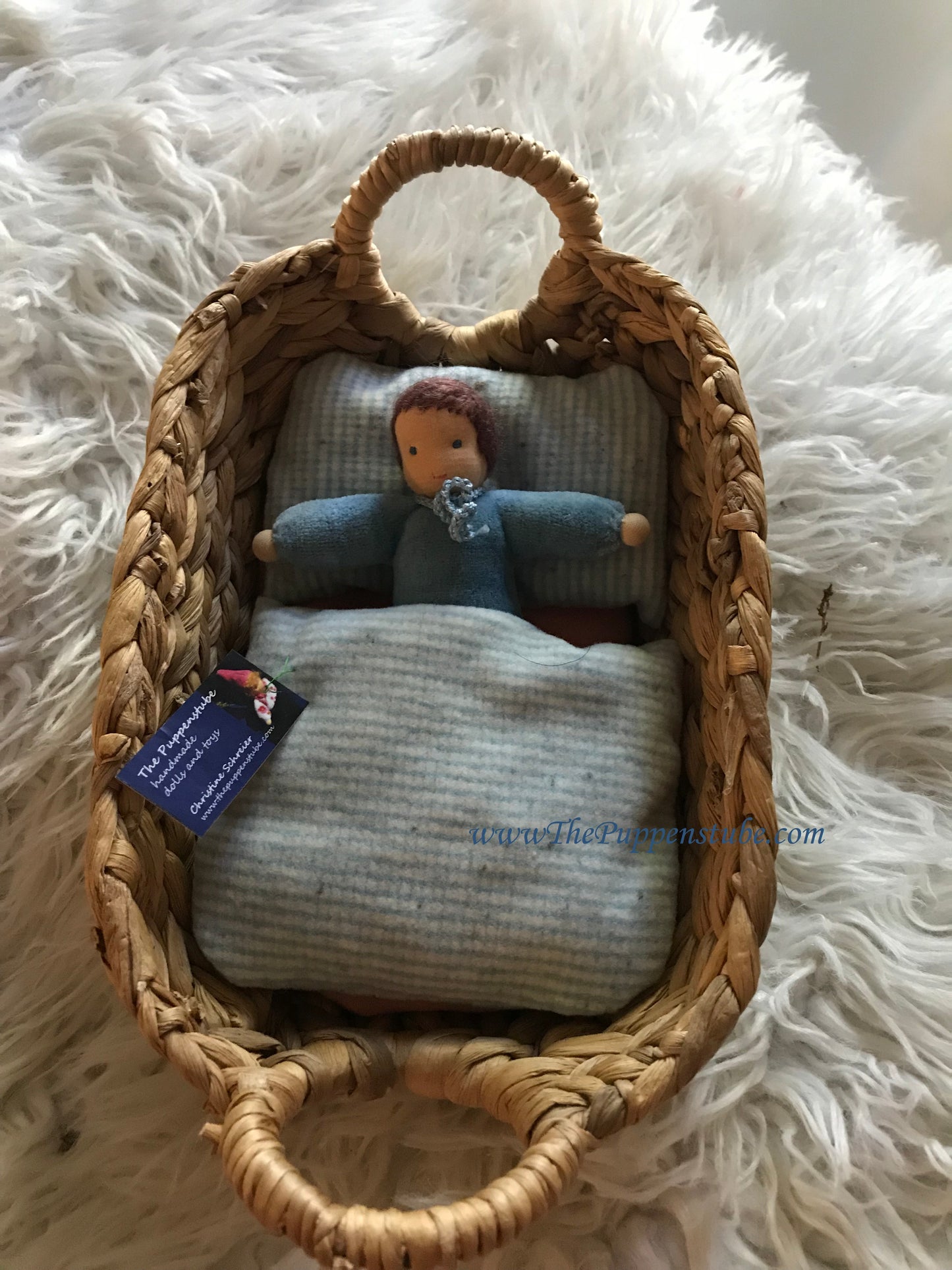 Palm Leave Basket with Doll