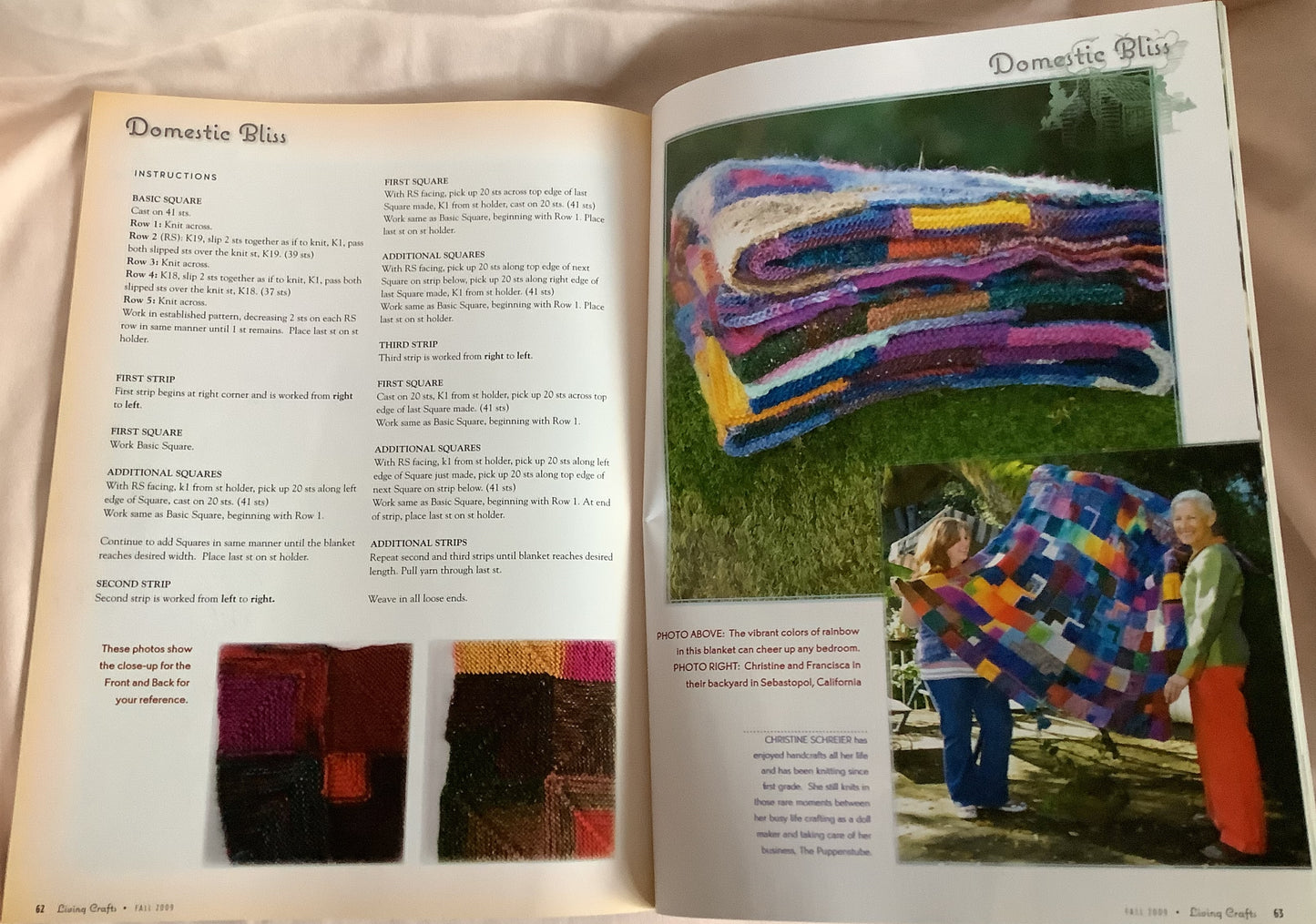 Living Crafts Magazine Fall 2009 with Instructions  for the Crazy Blanket