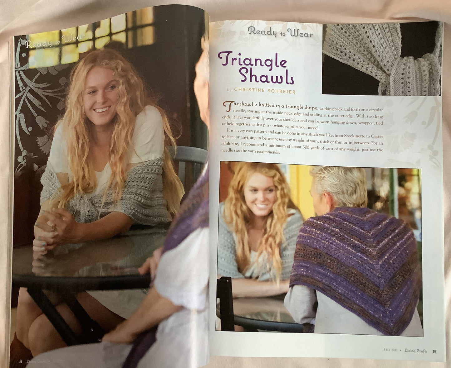Living Crafts Magazine Fall  2011 with Chevron Shawl Instructions